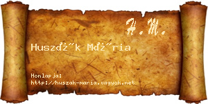 Huszák Mária névjegykártya