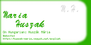 maria huszak business card