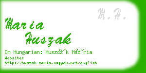 maria huszak business card